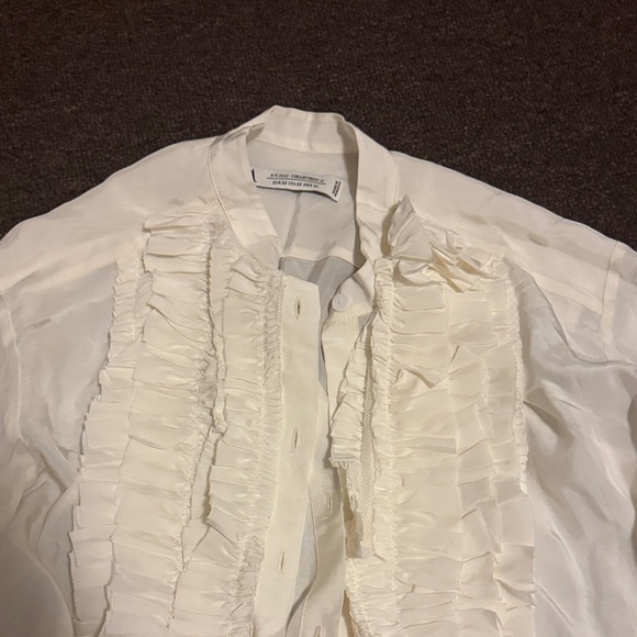 Zara Cream Ruffled Blouse - Picture 2 of 5